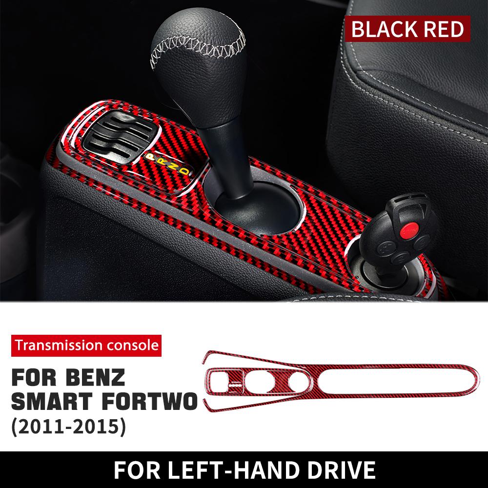 Real Soft Carbon Fiber Sticker for Mercedes Benz Smart 451 Fortwo 2011 2012 2013 2014 2015 Gear Shift Panel Frame Accessories