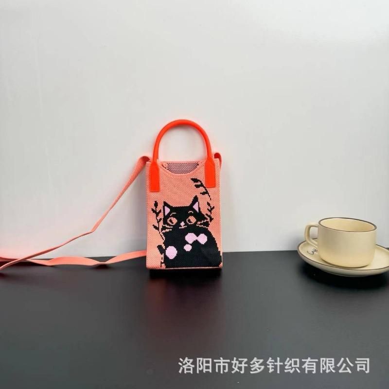 Premium Sense Ns Mobile Phone Bag New Cartoon Knitted Bag Dopamine Niche Versatile Messenger Shoulder Bag Handbag