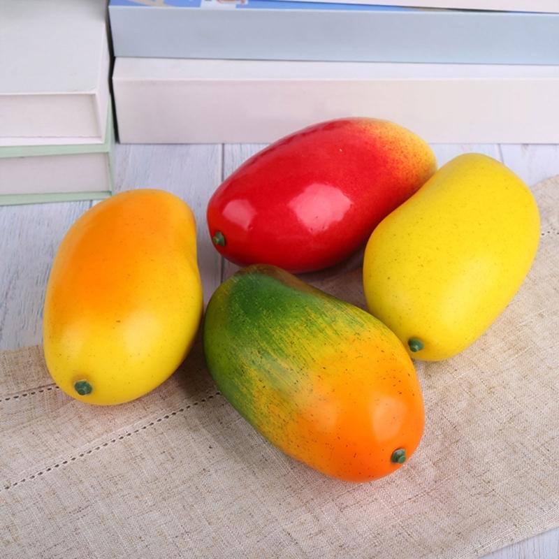 6Pcs Realistic Fruit Mangos Decoration Assorted Realistic Mangos Models for Table Decors and Visual Merchandising