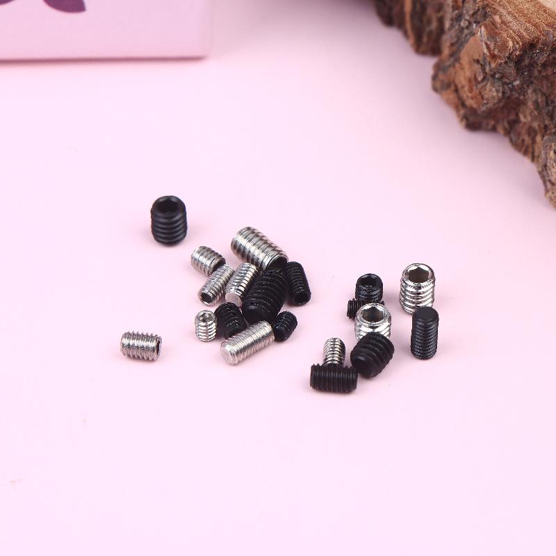 500pcs M2.5 M3 M4 DIN913 304 Stainless Steel Black Hex Hexagon Socket Allen Flat Point Grub Bolt Set Screw Kit Box