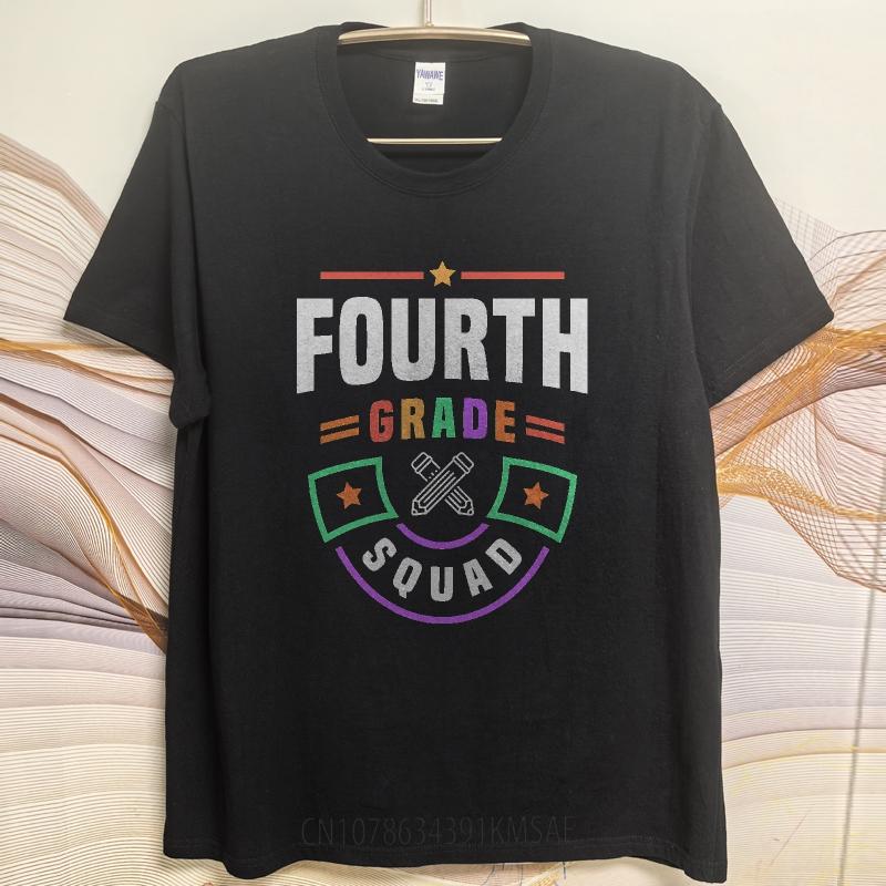 T-shirt d'été stylé Pour Lui Design Équipe de Quatrième Année Avec Étoiles Et Crayons Manches Courtes Nouvelle Arrivée Col Rond Hauts Unisexes