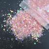50g/Bag Opal Powder Nail Glitter Pink Purple White Mix Summer Color Nails Art Sequins Flakes Supplies for Nail Makeup Decoration