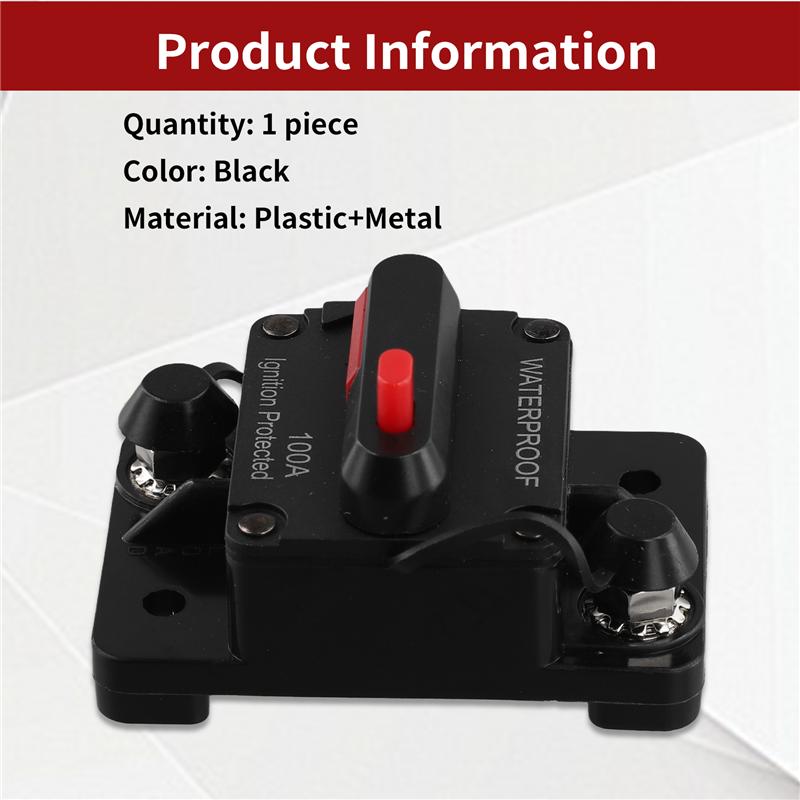M63K-Waterproof Circuit Breaker,With Manual Reset,12V-48V DC,For Car Marine Trolling Motors Boat Power Protect