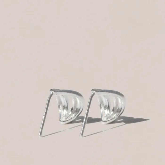 925 Silver Plain Bold Earrings Luaf