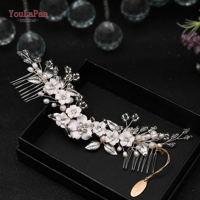 Indian Bridal Hair Accessories Alloy Flower Bridal Crowns and Tiaras Silver Hair Pieces Wedding Hair Jewelry