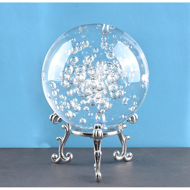 ChezMax Crystal 2 inch (50mm) Bubble Crystal Ball Paperweight Gorgeous Glass Ball for Decorative Ball Lensball Photograp 50mm