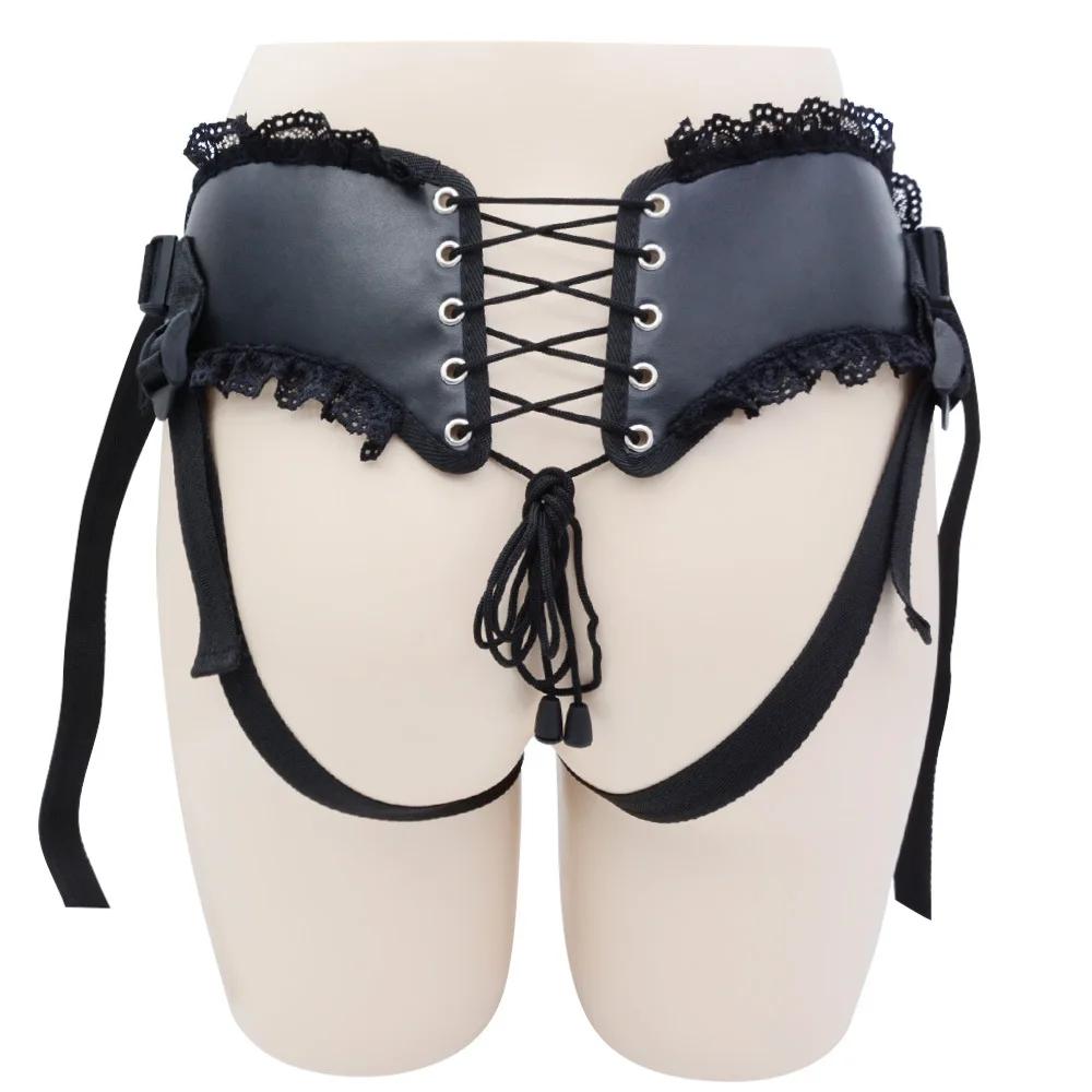 Lace Braided Wearable Strapon Penis for Lesbian G Spot Stimulator Lace Slacks Panties Strap on Dildos Pants Sex Toys for Women