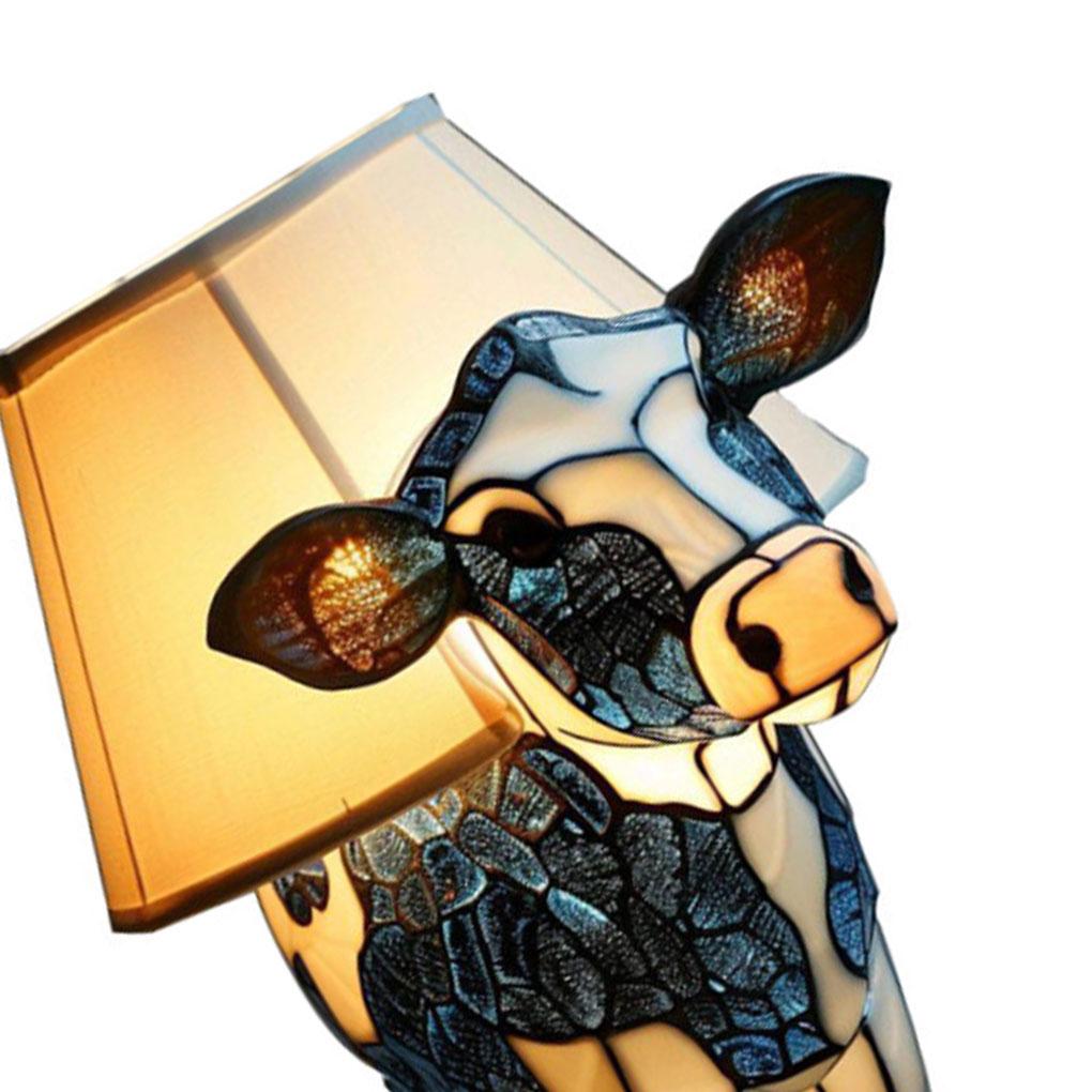 Schicke und funktionale Ornamente Heimtextilien Kreative Harz Kuh Schreibtischlampe Nachttischlampe Büros