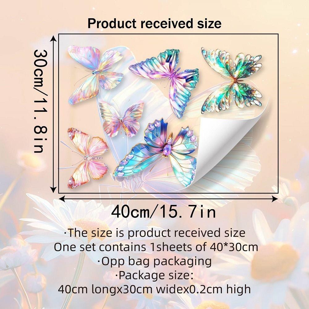 Multicolor Electrostatic Window Stickers Static Butterfly Glass Stickers  Home Decoration