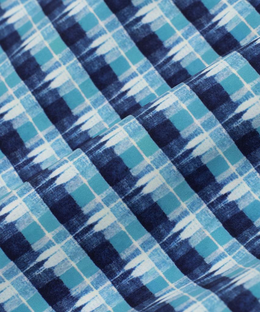 Billalei Riviera Check Men'S Swim Shorts - Aqua Blue
