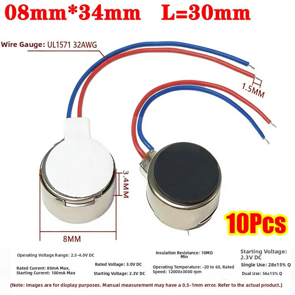 10Pcs DC 3V 3-5V Micro Vibration Motor 1027 1030 1034 1234 Coin Button Motor  for Electronic Toy DIY