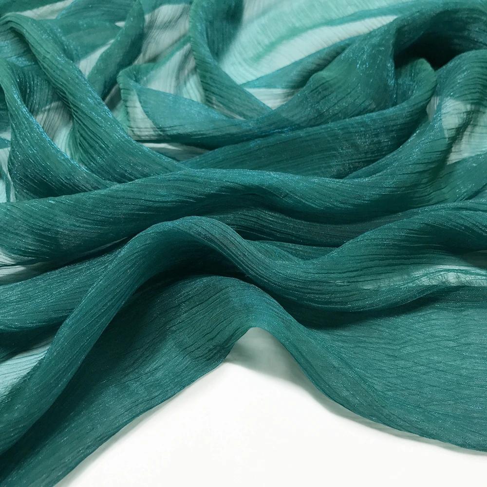 30D Silk Crepe Chiffon Fabric for DIY Hanfu Dress Is A Silver-thread Wrinkled Doll Dress Cos Fabric 100x150cm