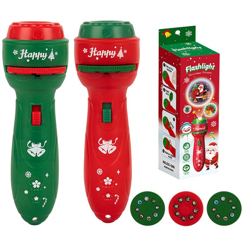 Children Projection Christmas Handheld Flashlight Projector 24 Kinds Of Design Education Santa Claus Tree Toys Gifts Flashlights