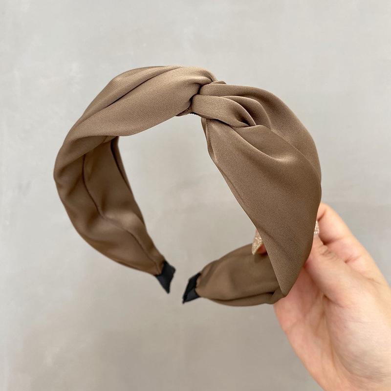 

Верхний центр витой атласной ткани повязки на голову для женщин и девочек, покупки обруча для волос, аксессуары, широкий головной убор