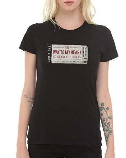 

Hot Topic для подростков Путь к моему сердцу — это билеты на концерт Смешная футболка Новое с биркой XS-3XL 2XL