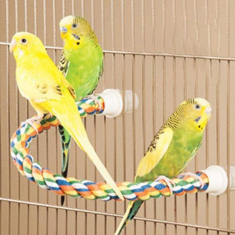 Bird Molar Toy Durable Cotton Rope Multi-color Pet Parrot Standing Perches for Cockatiel Parrot Cage Toy Pet Bird Toy