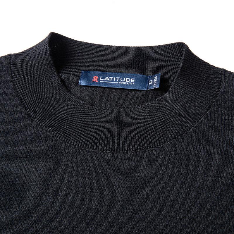 MONTAGUT Men's Merino Wool Blend Short-Sleeve Pullover Sweater
