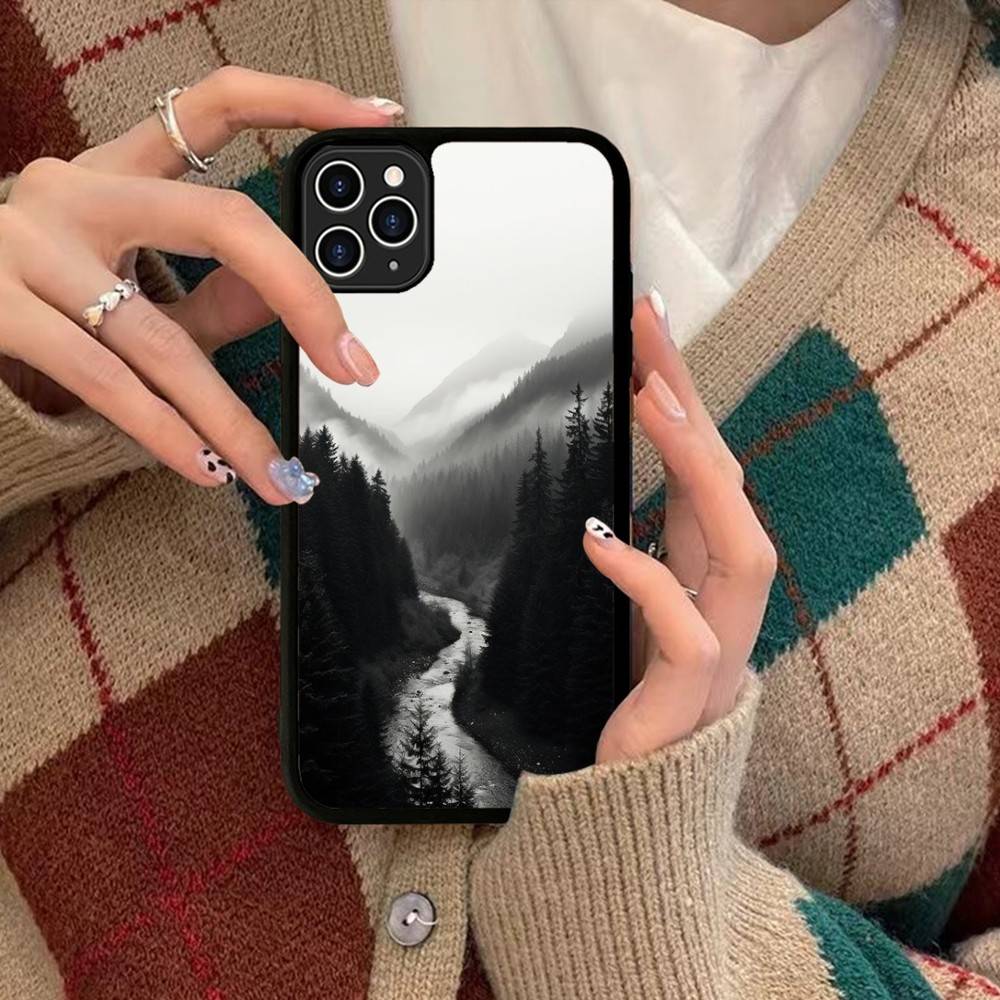 Mountain Forest Phone Case Wireless Charging PC+TPU For IPhone 11 12 13 14 15 16 17 Pro Max Plus Case