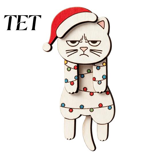 Reusable Festival Party Supplies Christmas Wooden Dangle Toy, Santa Claus Refrigerator Magnet, Cute Cartoon Scene Decoration Ornaments Snowman