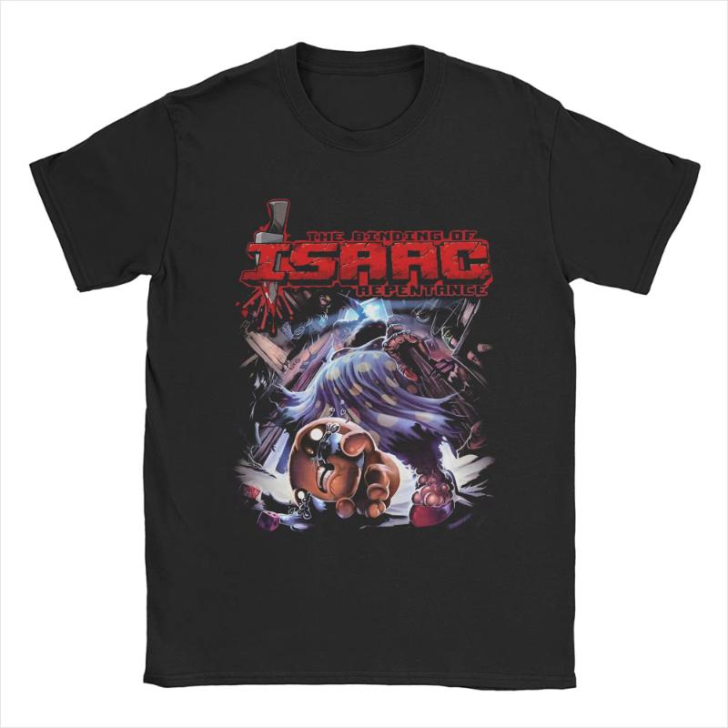 Awesome The Binding of Isaac Video Game TShirt Men O Neck Pure T Shirts Cartoon 90s Short Sleeve Tees Plus Size Tops