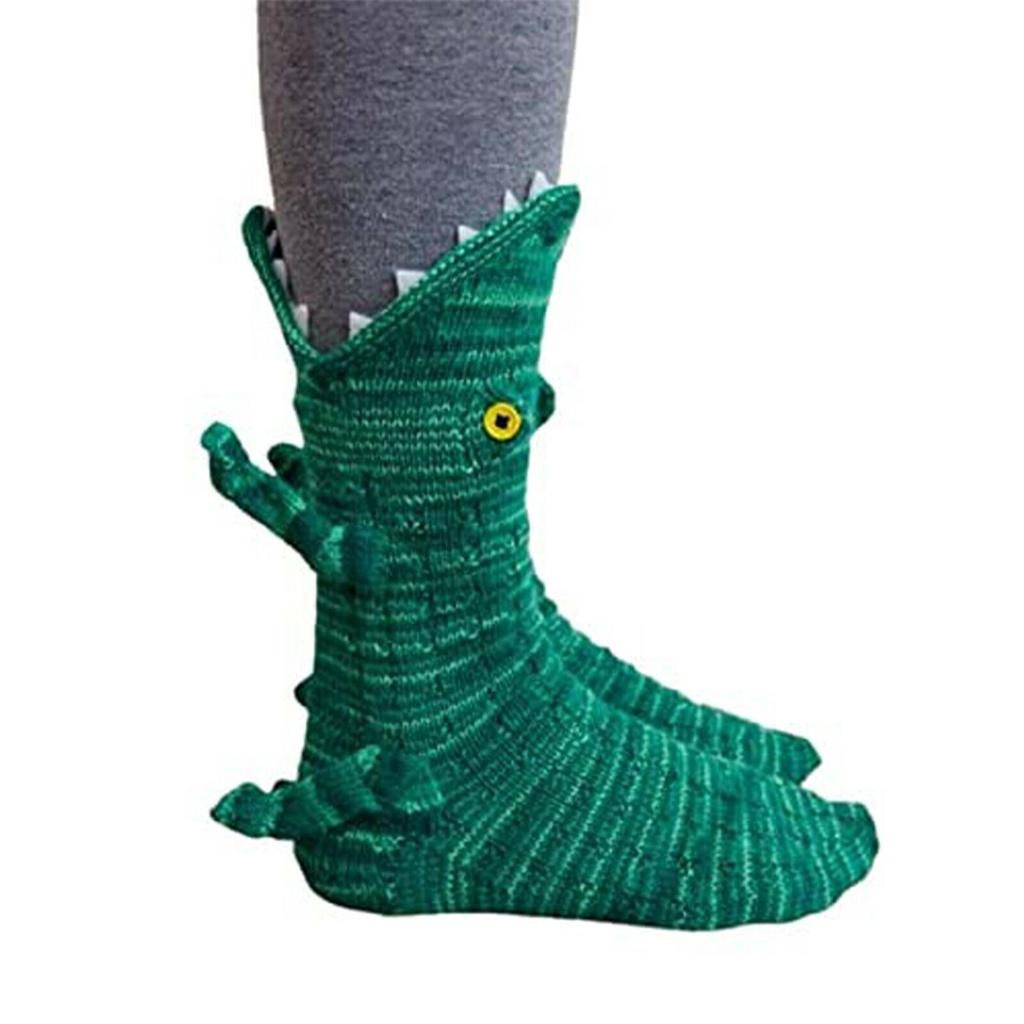 Entzückende Krokodil-Socken im Tierstil, perfekt für lustige Wintergeschenke