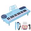 37 Tasten Kinder Keyboard Klavier mit Mikrofonständer Musikspielzeug Tragbares Elektronisches Klavier für Früherziehung Blau