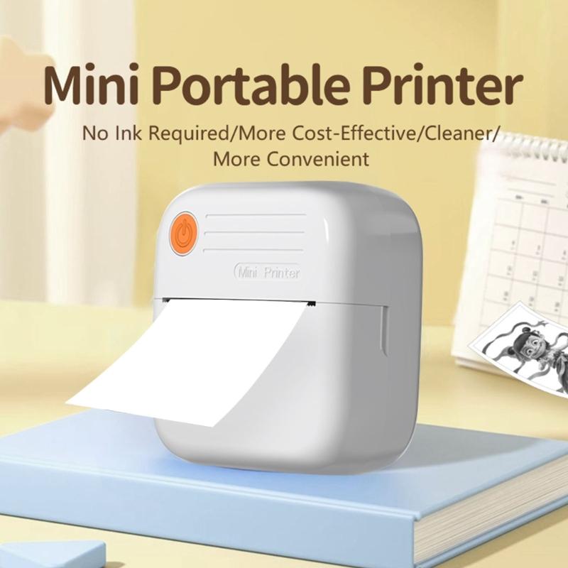 Mini Thermals Label Maker For Children Cordless Bluetooth-compatible Printing 200DPI Resolution Safe 45 Degree Tear Line Rechargeable Type C