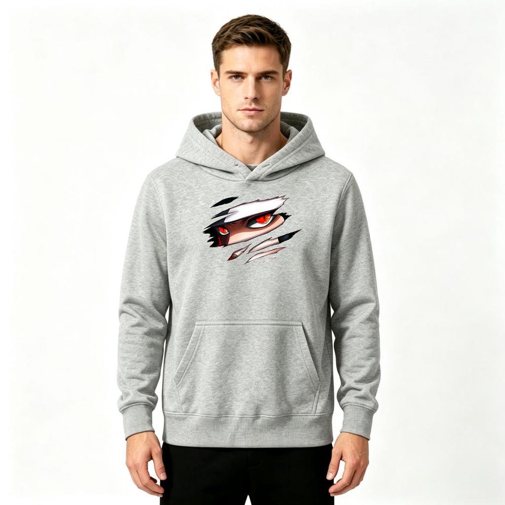 Erkek Kapüşonlu Sweatshirt, Havalı Kırmızı Sharingan Göz Baskılı Günlük Uzun Kollu Kapüşonlu Sweatshirt Yetişkinler İçin