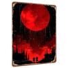 Blood Moon Starry Sky Castle Silhouette Metal Wall Art Decor Modern Minimalist Living RoomMural Painting