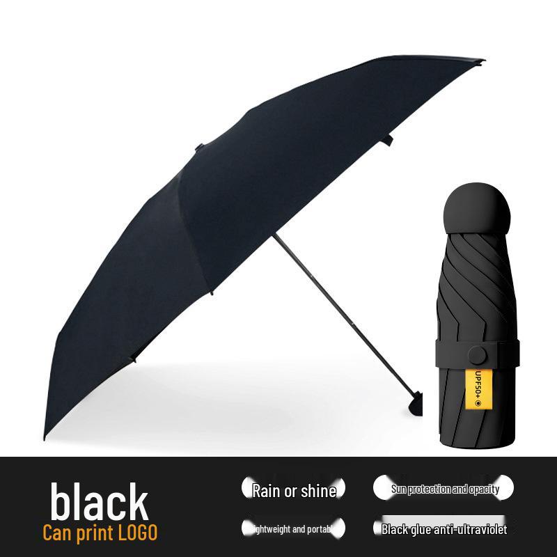 Custom Compact Dual-Use Anti-UV Umbrella, Mini Parasol for Sun and Rain