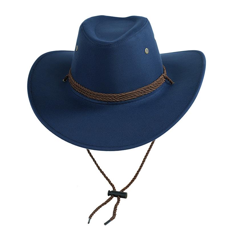 Men's Imitation Suede Western Cowboy Hat for Outdoor Camping & Hiking
