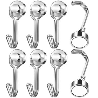 Magnetic Hooks 8/16 Pcs 30 Lb Neodymium Magnet Hooks Magnetic Hooks for Fridge Magnet Strong Magnet Hooks for Workplace Kitchen