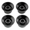 Musiclily Pro Metric Standard 2 Volume 2 Tone Reflector Knobs for Les Paul and SG Top of Left-Handed Guitars, Black/Silver (Set 4)
