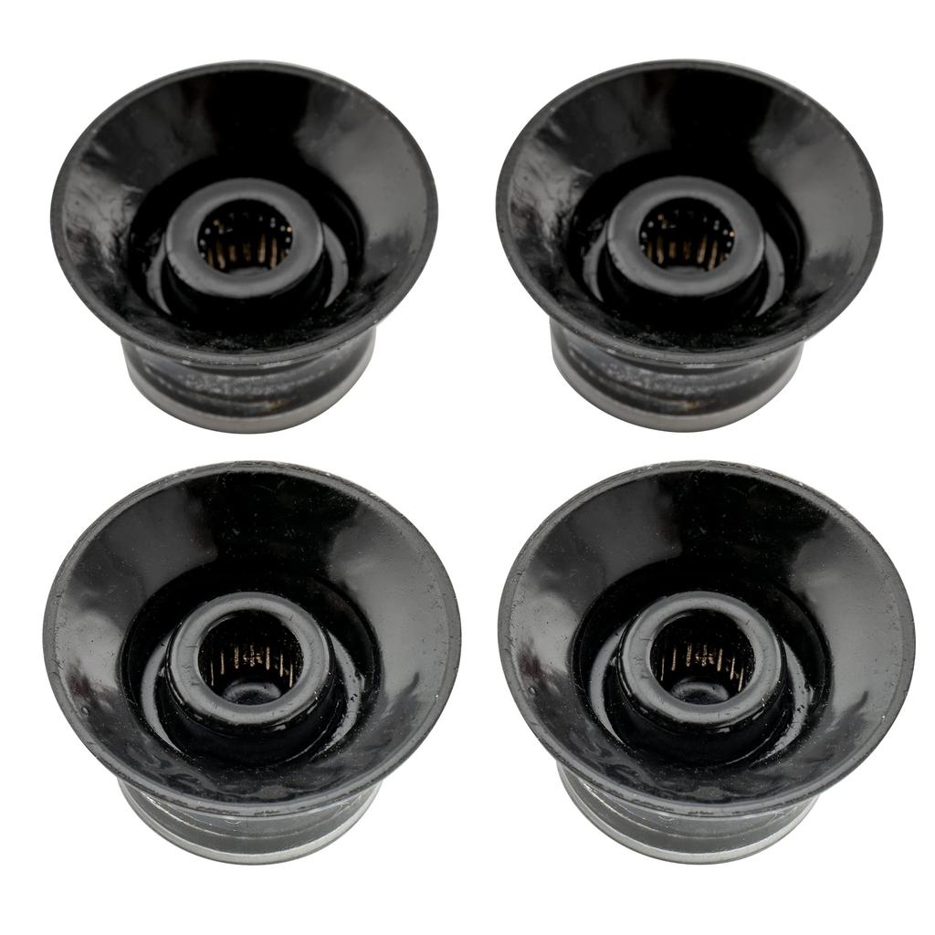 Musiclily Pro Metric Standard 2 Volume 2 Tone Reflector Knobs for Les Paul and SG Top of Left-Handed Guitars, Black/Silver (Set 4)