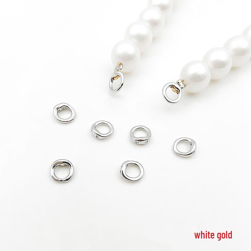 Gilded Double-Hole Jump Ring for DIY Jewelry - Strong Color Retention, Ideal for Pearl Bracelets & Necklaces.