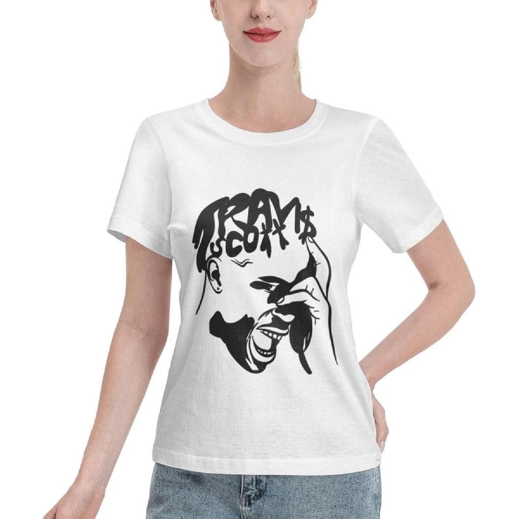 Travis Scott Women T-Shirts Short Sleeve Casual Shirts Quick Dry Workout
