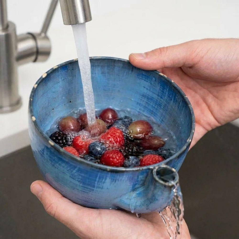 3D Printed Swirl Berry Washing Drain Bowl Large Capacity Berry Strainer Basket Food Preparation