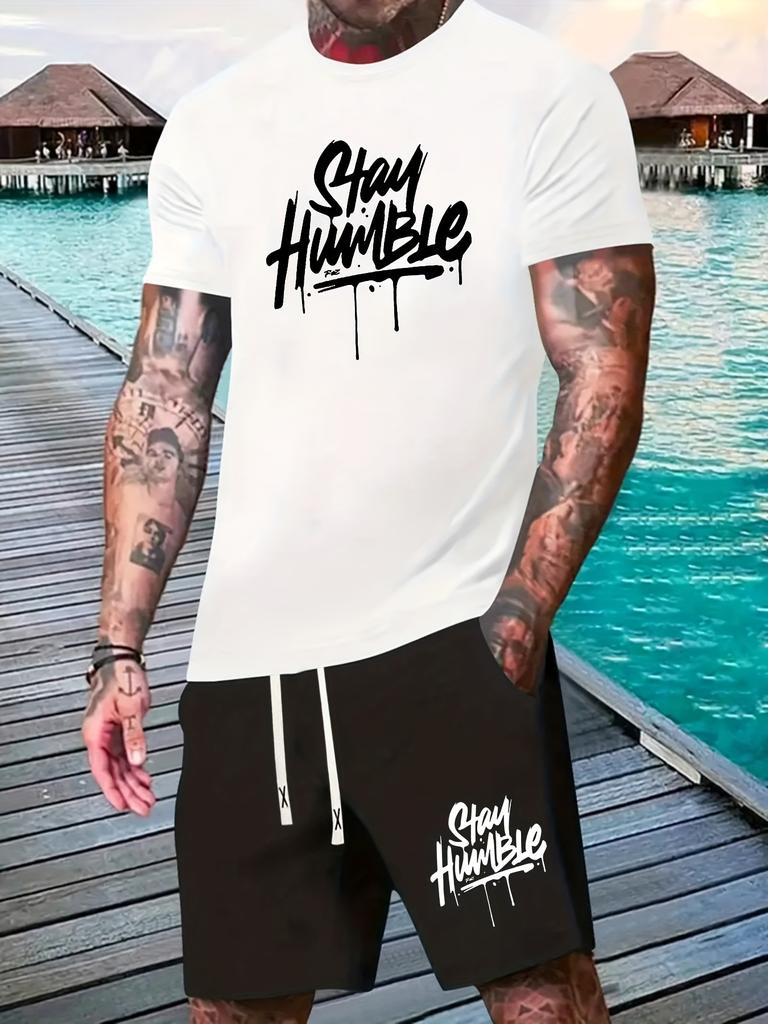 Hawaiian Style 3D Printed Men's T-shirt And Shorts Set Summer Everyday Men's Short Sleeves Outdoor Beach Men's Casual Shorts