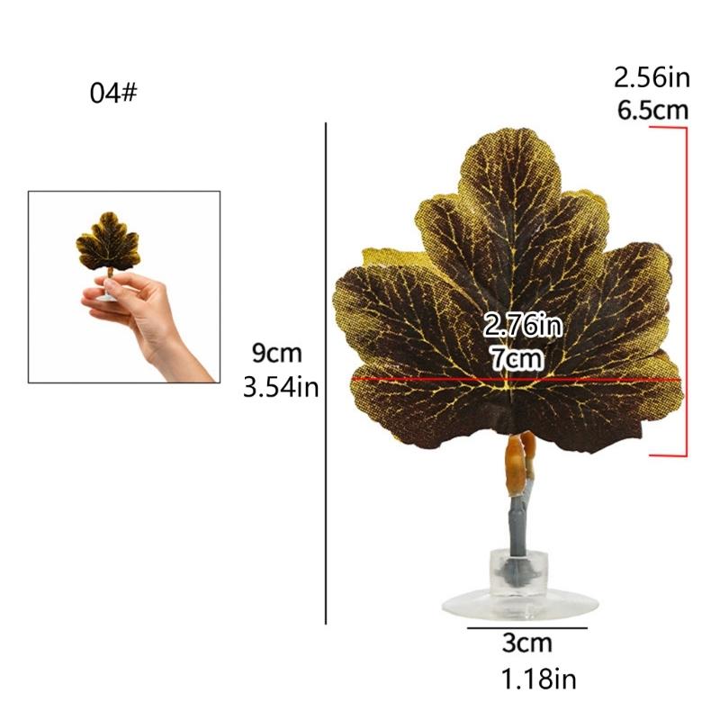 Artificial Leaves Aquariums Decoration 6PCS Suction Cup Hammock Bed, Betta Tanks Habitats Decors for Fish Shrimp Shelter and Spawning