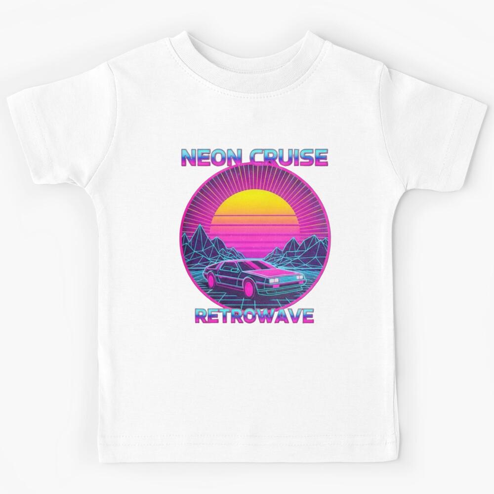 Neon Cruise Retrowave Synthwave 80s Car Kids T-Shirt 120