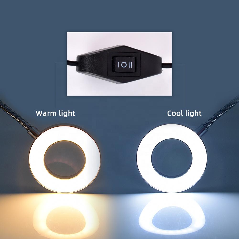 Portable Clip Table Lamp USB Rechargeable Dimming Desk Light Perfect for Night Reading Eyebrow Tattoo Nail Art Beauty Makeup