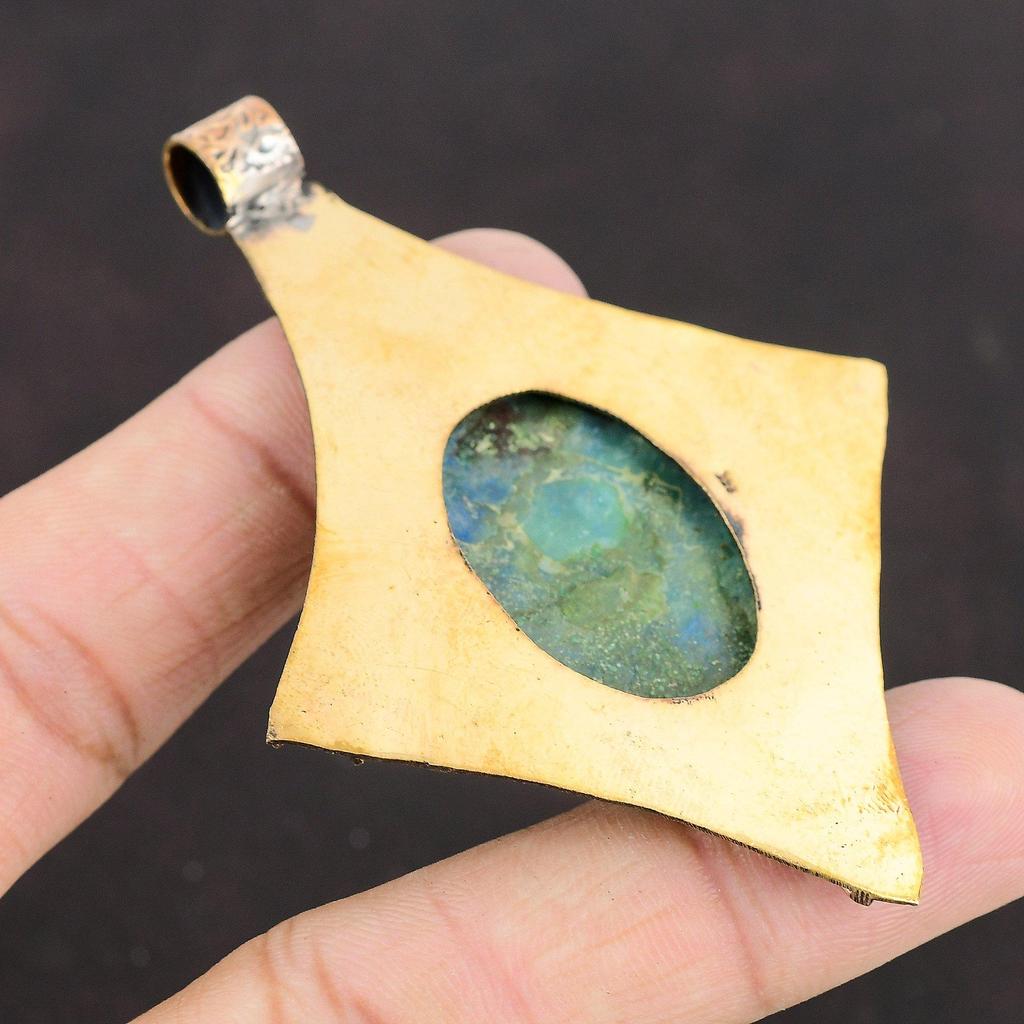 Shattuckite Pendant Copper Pendant Ethnic Pendant Shattuckite Jewelry Handmade Pendant Original Gemstone Pendant Gift For Her Copper Jewelry