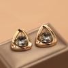 Diamond Hollow Triangular Stud Earrings 2025 New Xiaohongshu Earrings High-end Niche Temperament Earrings