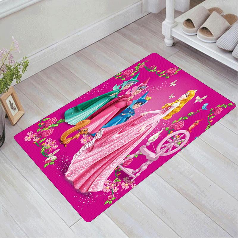 1pc Princess Pattern Area Rug Soft Flannel Floor Mat for Living Room,Office,Bedroom and Carpet,Sofa Coffee Table Floor Mat