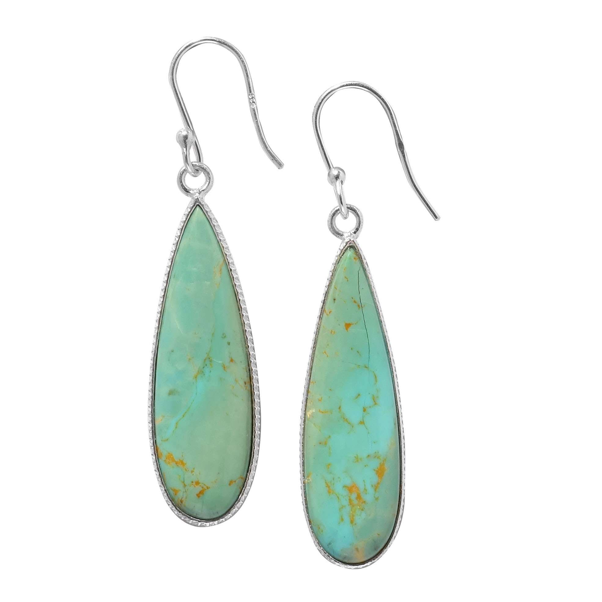 

Turquoise Gemstone Earrings Solid 925 Sterling Silver Handmade Earrings Jewelry Gift For Women And Girls E-3290
