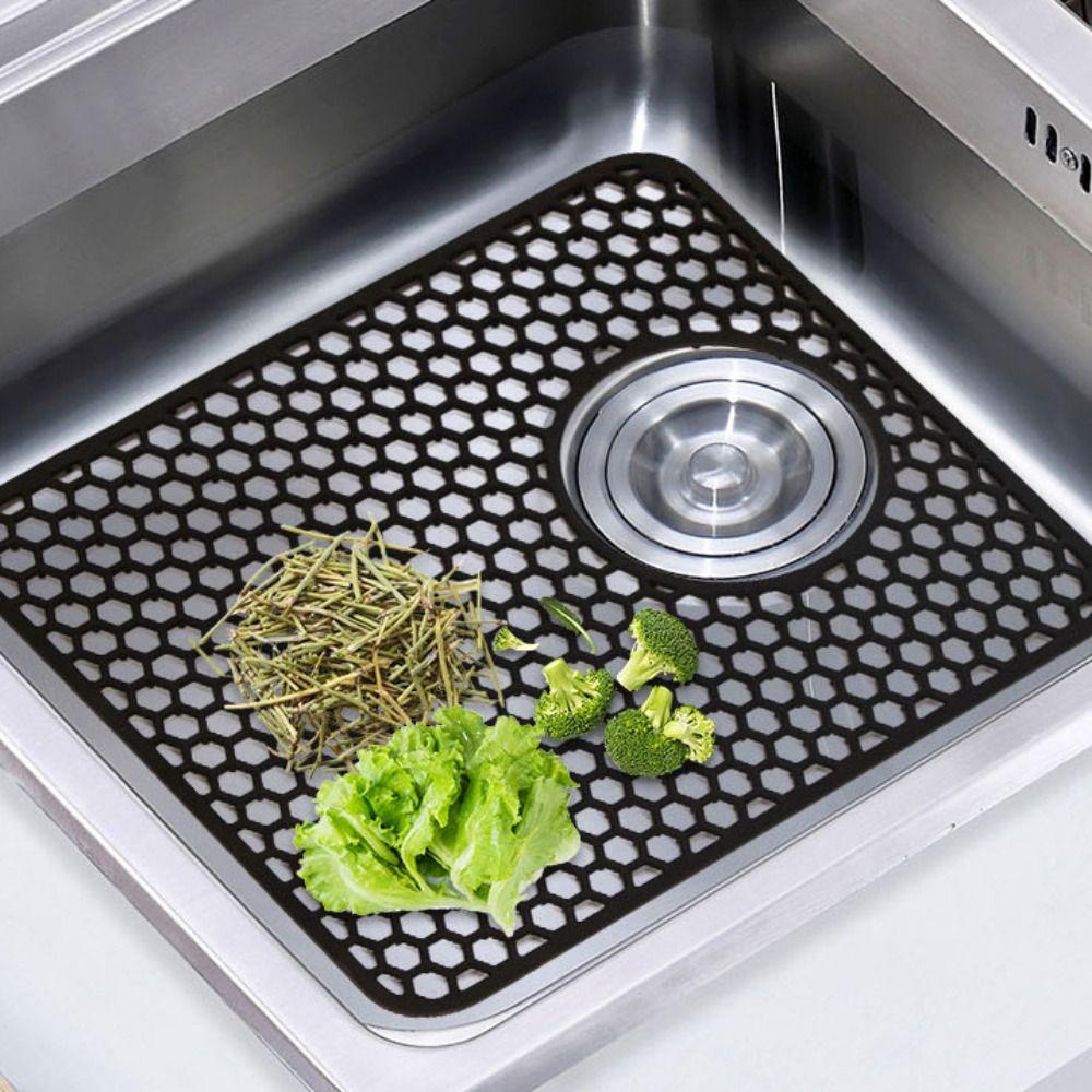 Hollow Dishes Drying Mat Silicone Drain Pad Household Countertop Mat  Tableware