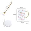 450ML Colour Glass mug Water cup Printing Starry Sky Coffee Mug with spoon lid Breakfast Milk Cup Children's Gift