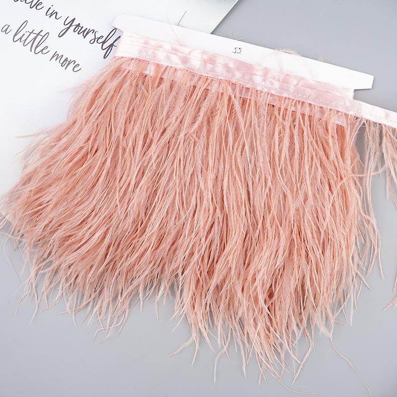 Diy Handmade Accessories Colorful Ostrich Feather Cloth Edge Decorative Accessories Clothing Accessories Wedding Skirt
