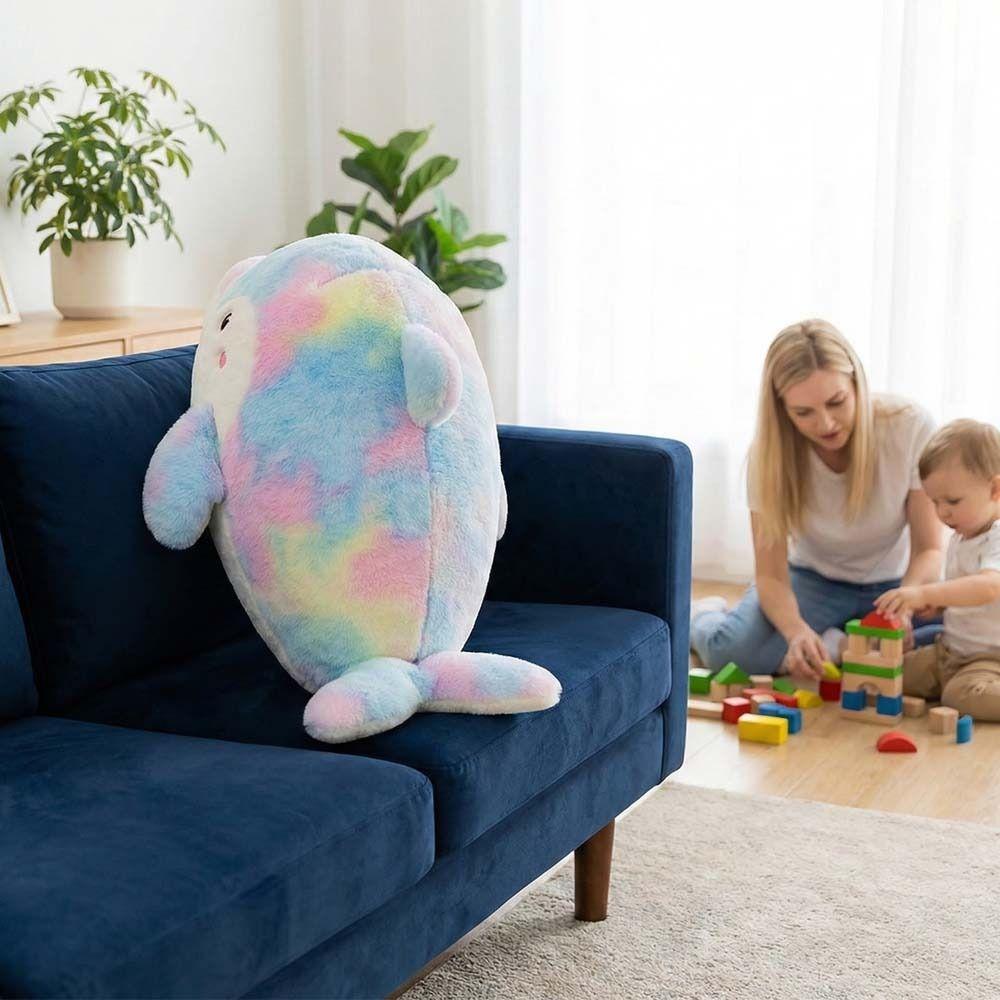 Soft Colorful Dolphin Plush Doll Cartoon Animal Plush Pillow Kids Birthday Christmas