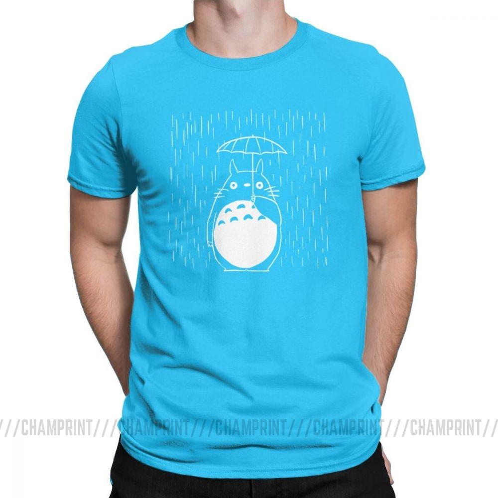 Rainy Day Men S T Shirt Japan Anime My Neighbour Totoro Funny Tees Short Sleeve Round